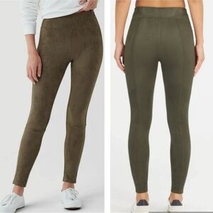 NWT Anthropologie Splendid Olive Faux Suede Leggings Sz M $98